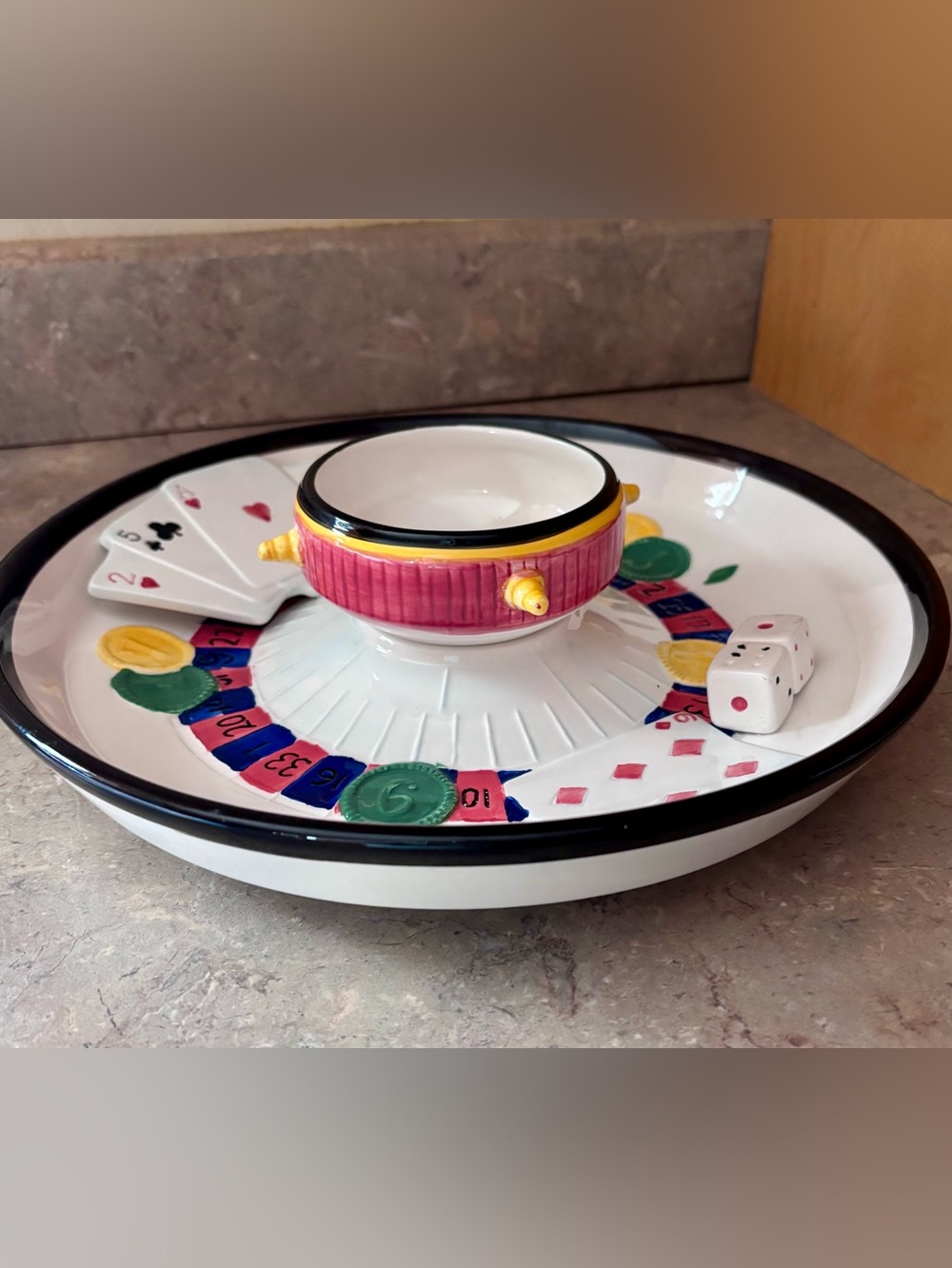 Linens'n Things Lady Luck Chip N Dip Serving Bowl